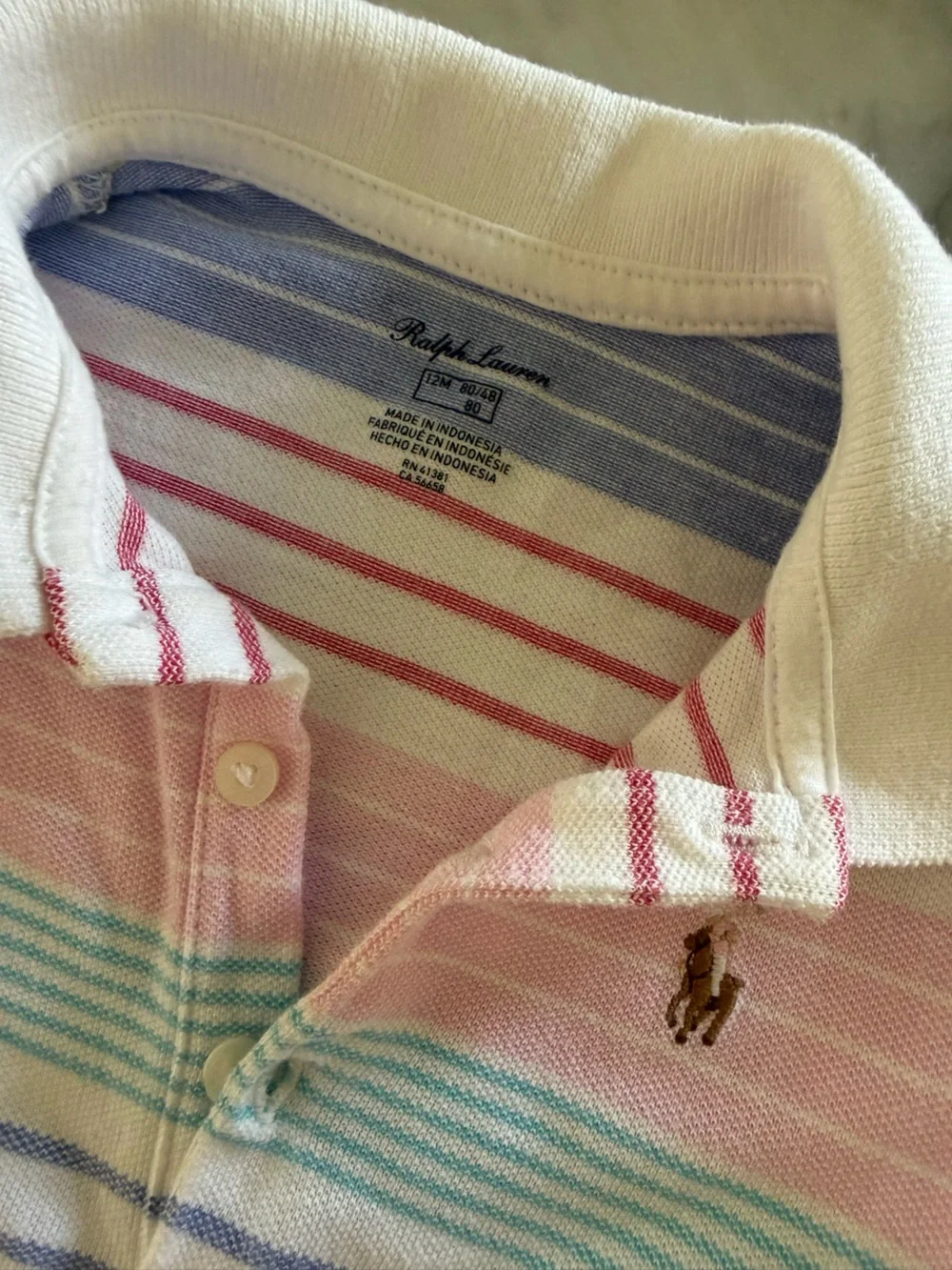 Ralph Lauren Pastel Stripe Polo Dress with Bloomers 12mo